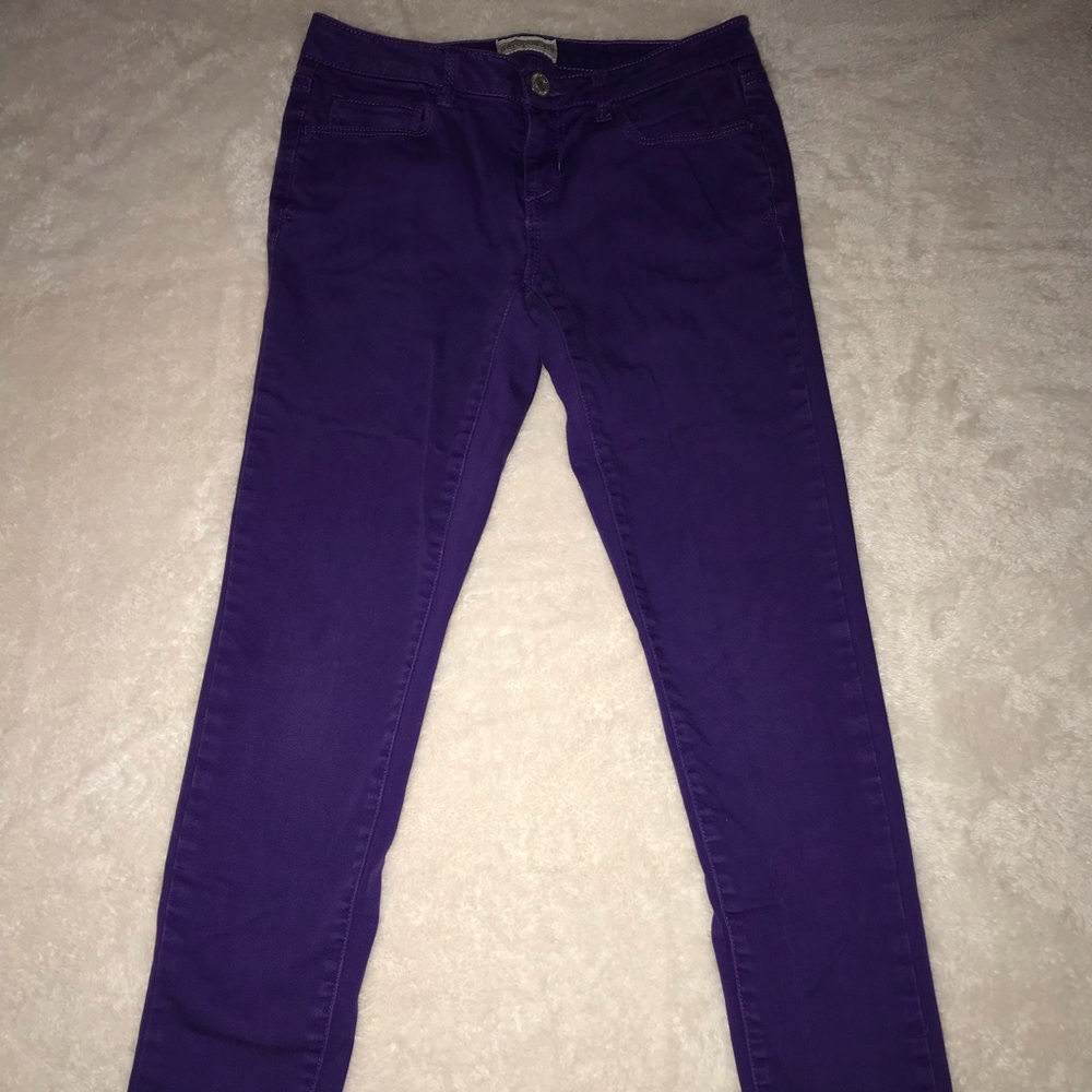 Dark purple skinny jeans
